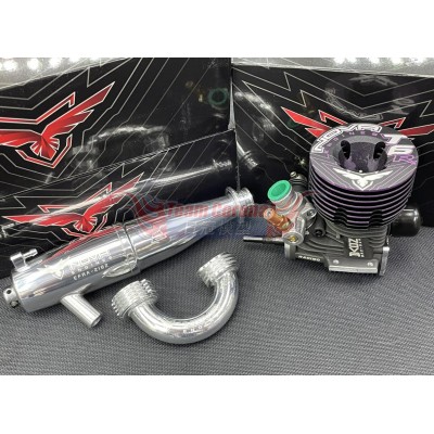 Nova T6R .24 DLC Shaft 6-ports Off-road Truggy Ceramic Engine with 2182 exhaust pipe combo set